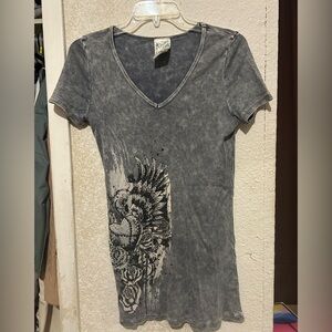 Vocal gray Striped Top